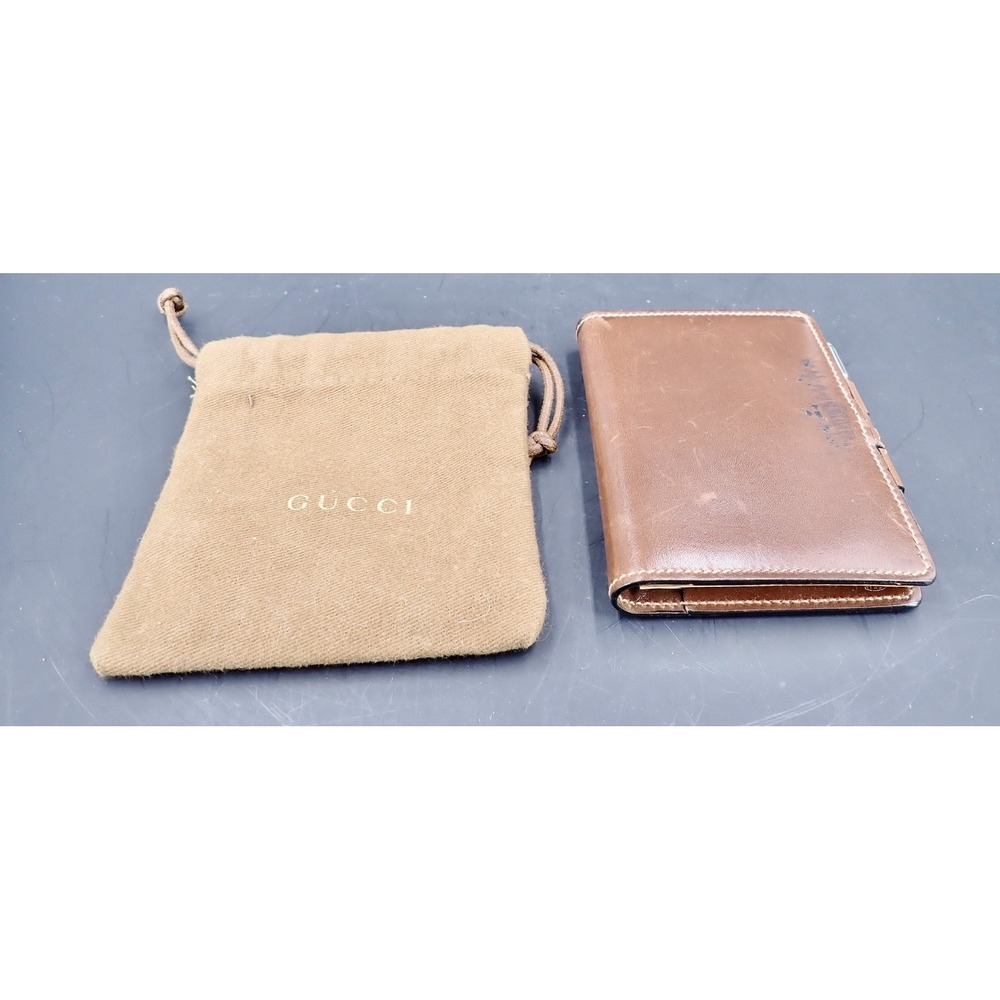Vintage Gucci Leather Datebook Notepad with Pen Pouch January-March 1985